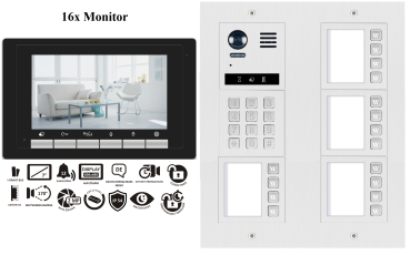 Preview: 16 Familienhaus Video Sprechanlage ZD17 Video Türsprechanlage Schwarz